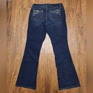 NWOT 'Apt. 9' Dark Blue Bootcut Jeans- Embellished Metal Pockets- Size 8